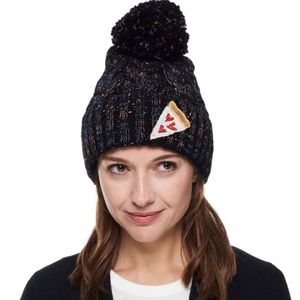 Bow & Drape navy confetti beanie